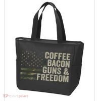 Coffee Bacon Guns & Freedom BBQ Grill Gun Camouflage Flag Tote Bag thumb 3