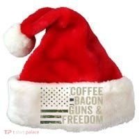 Coffee Bacon Guns & Freedom BBQ Grill Gun Camouflage Flag Santa Hat thumb 0