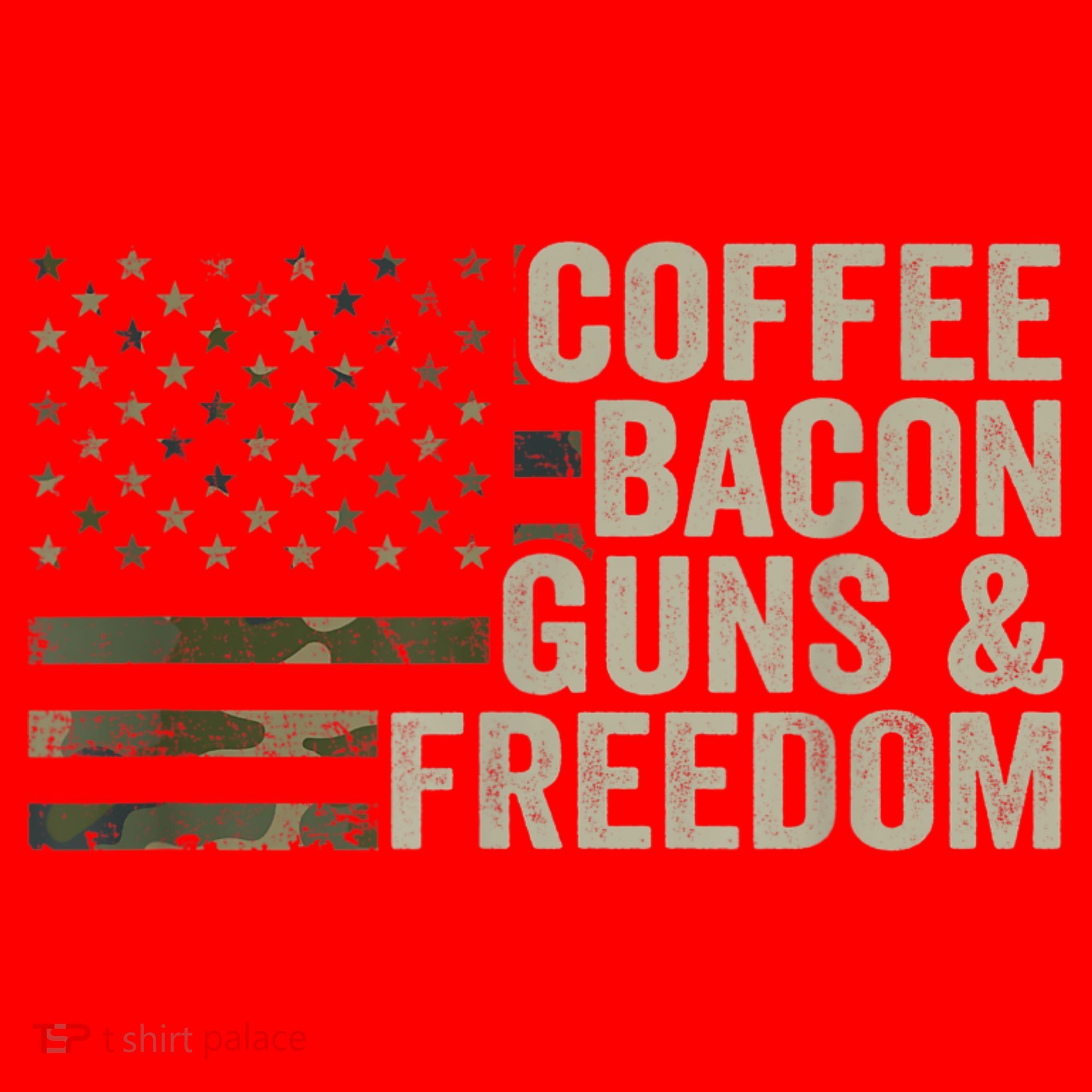 Coffee Bacon Guns & Freedom BBQ Grill Gun Camouflage Flag Santa Hat