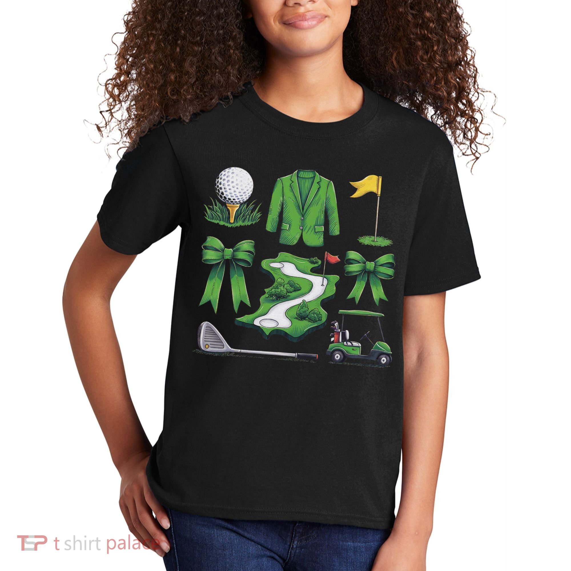 Coquette Bow Golf Tournament For Women Kids T-Shirt