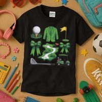 Coquette Bow Golf Tournament For Women Kids T-Shirt thumb 3