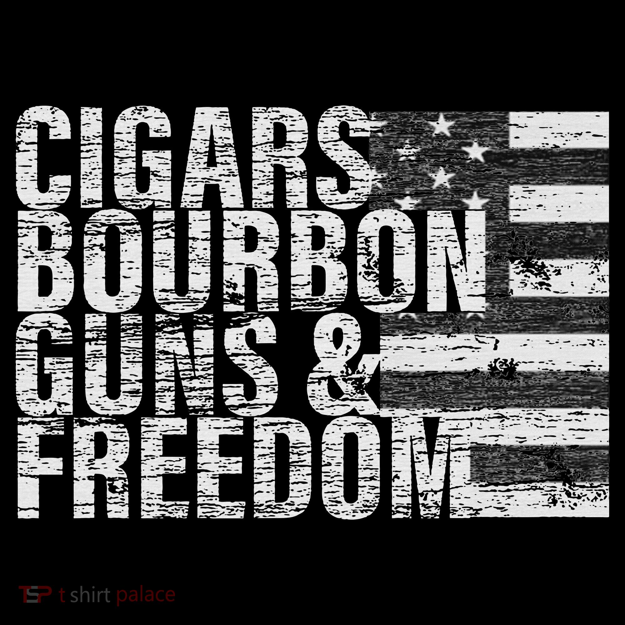 Cigars Bourbon Guns & Freedom Flag Sweatshirt