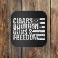 Cigars Bourbon Guns & Freedom Flag Coaster thumb 0