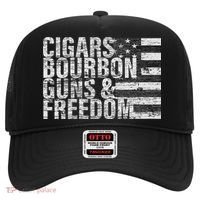 Cigars Bourbon Guns & Freedom Flag Hat thumb 0