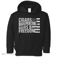 Cigars Bourbon Guns & Freedom Flag Toddler Hoodie thumb 0
