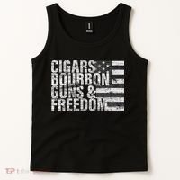 Cigars Bourbon Guns & Freedom Flag Tank Top thumb 2