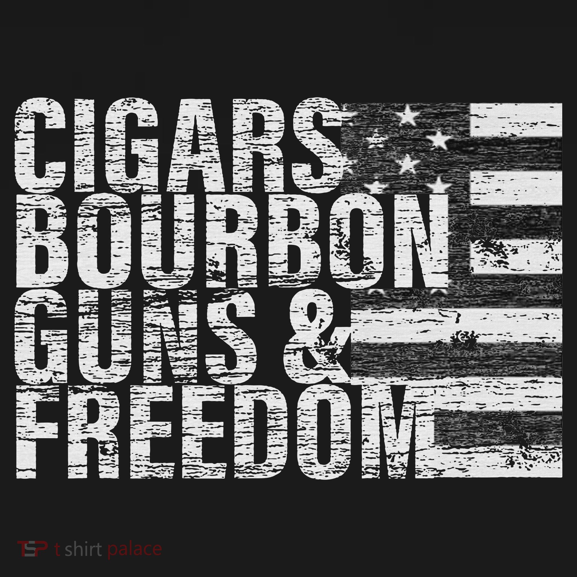 Cigars Bourbon Guns & Freedom Flag Tank Top