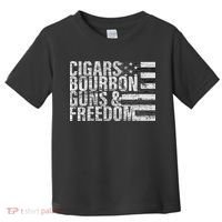 Cigars Bourbon Guns & Freedom Flag Toddler T-Shirt thumb 0