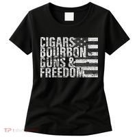 Cigars Bourbon Guns & Freedom Flag Women's T-Shirt thumb 0