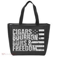 Cigars Bourbon Guns & Freedom Flag Tote Bag thumb 0