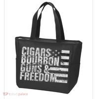 Cigars Bourbon Guns & Freedom Flag Tote Bag thumb 3