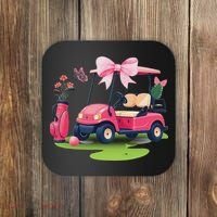 Coquette Bow Golf Tournament Bows Preppy Women Coaster thumb 0