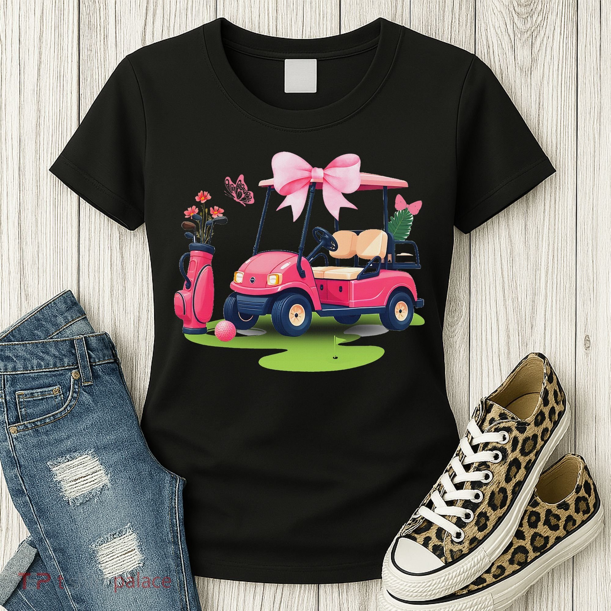 Coquette Bow Golf Tournament Bows Preppy Women Women's T-Shirt