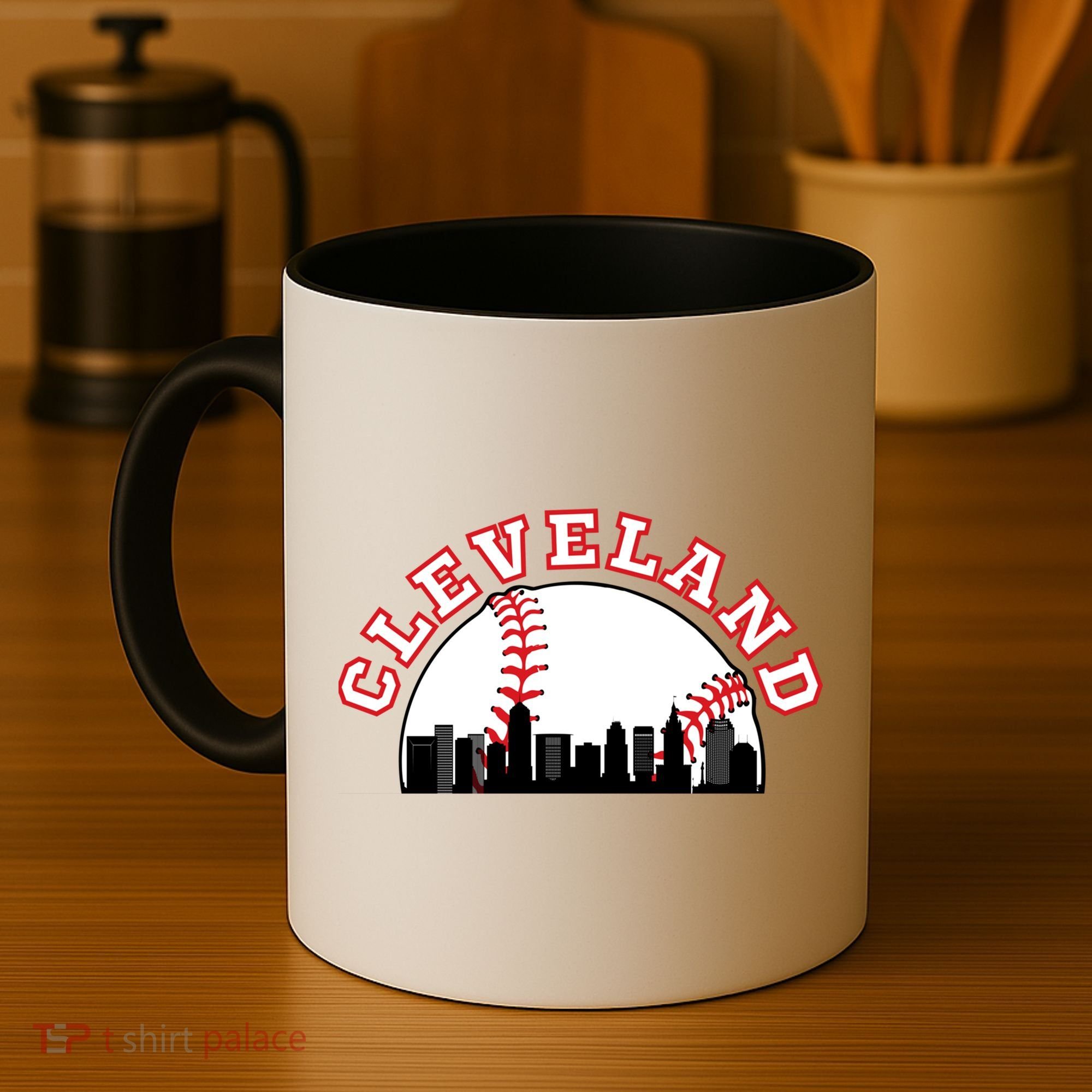 Cleveland Baseball Gift Cleveland Oh Cityscape Cle Skyline Gift Coffee Mug