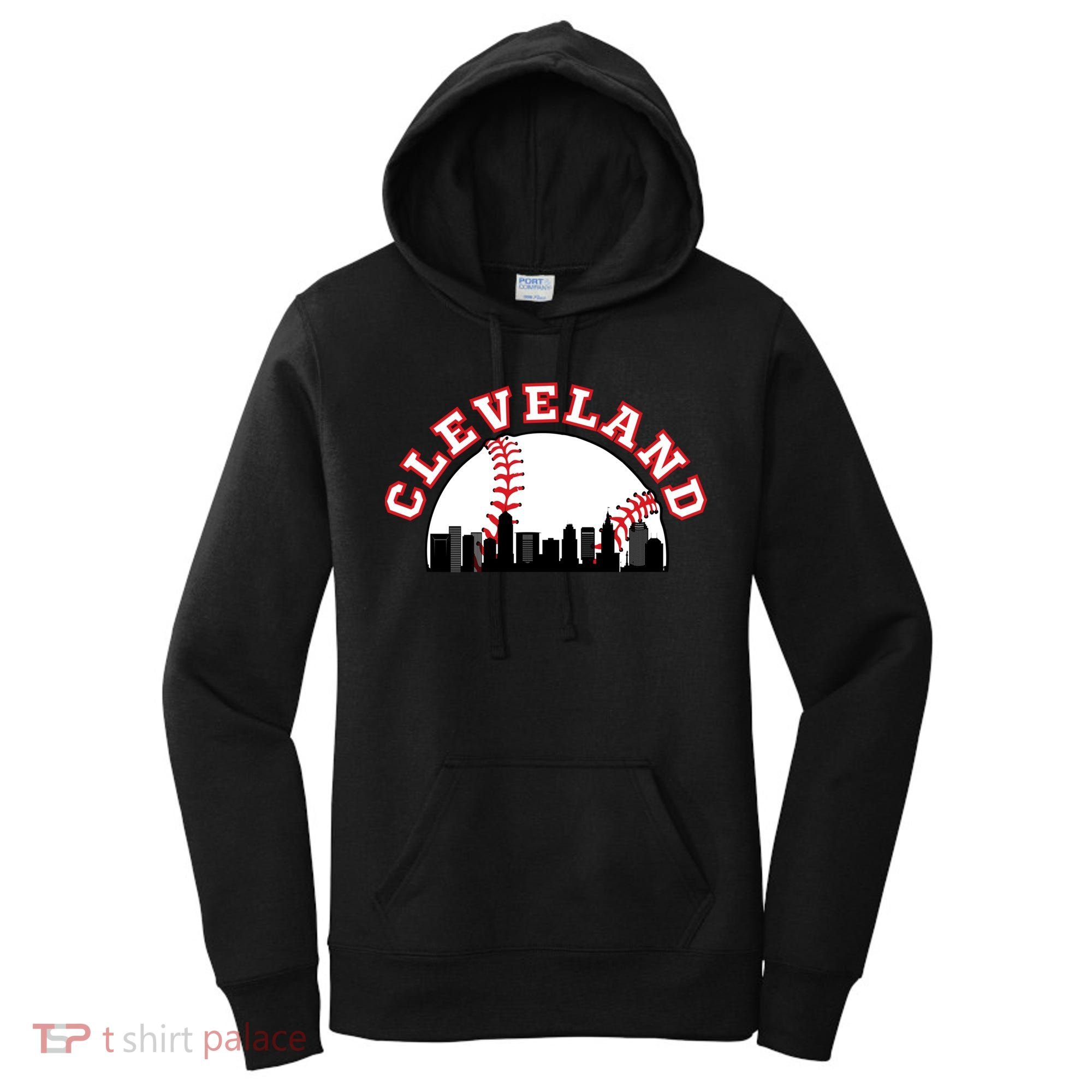 Cleveland Baseball Gift Cleveland Oh Cityscape Cle Skyline Gift Women's Hoodie