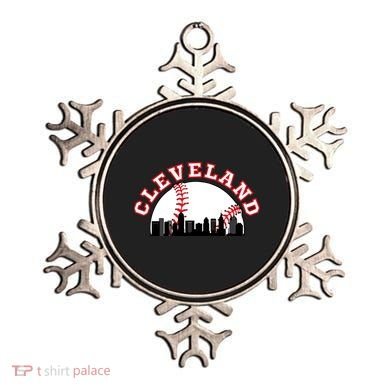 Cleveland Baseball Gift Cleveland Oh Cityscape Cle Skyline Gift Ornament