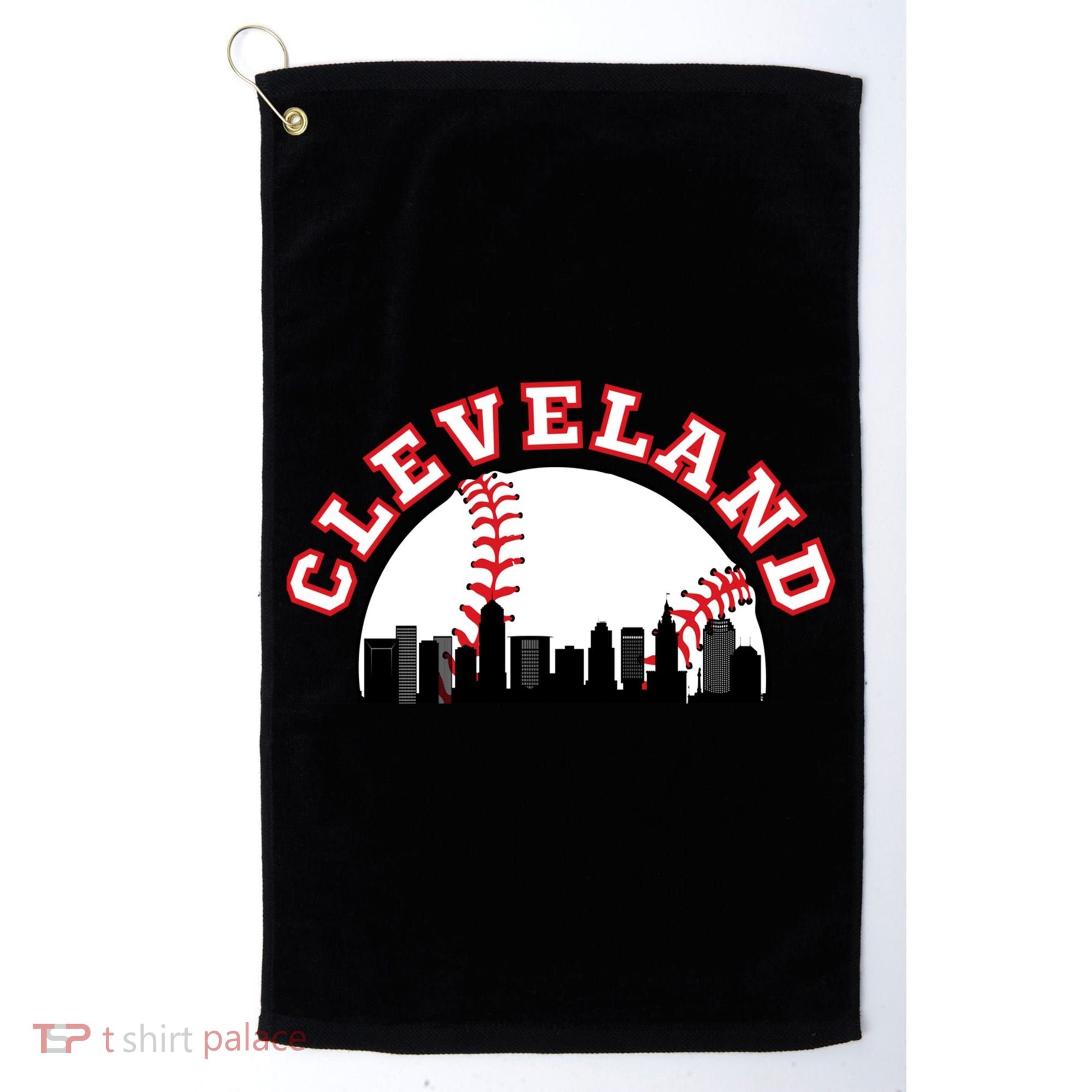 Cleveland Baseball Gift Cleveland Oh Cityscape Cle Skyline Gift Golf Towel