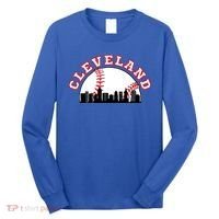 Cleveland Baseball Gift Cleveland Oh Cityscape Cle Skyline Gift Long Sleeve Shirt thumb 0