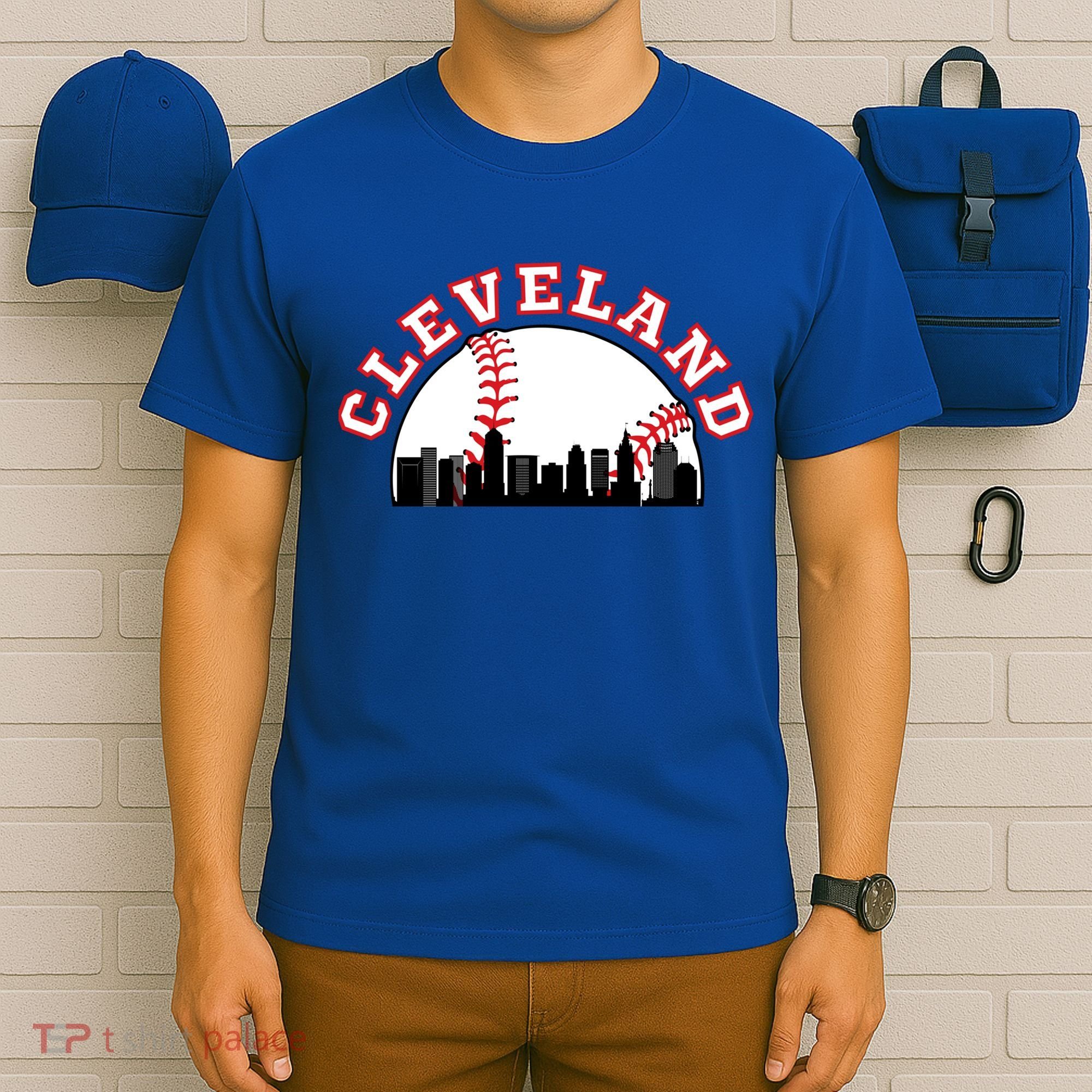 Cleveland Baseball Gift Cleveland Oh Cityscape Cle Skyline Gift T-Shirt