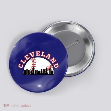 Cleveland Baseball Gift Cleveland Oh Cityscape Cle Skyline Gift Button