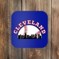 Cleveland Baseball Gift Cleveland Oh Cityscape Cle Skyline Gift Coaster thumb 0