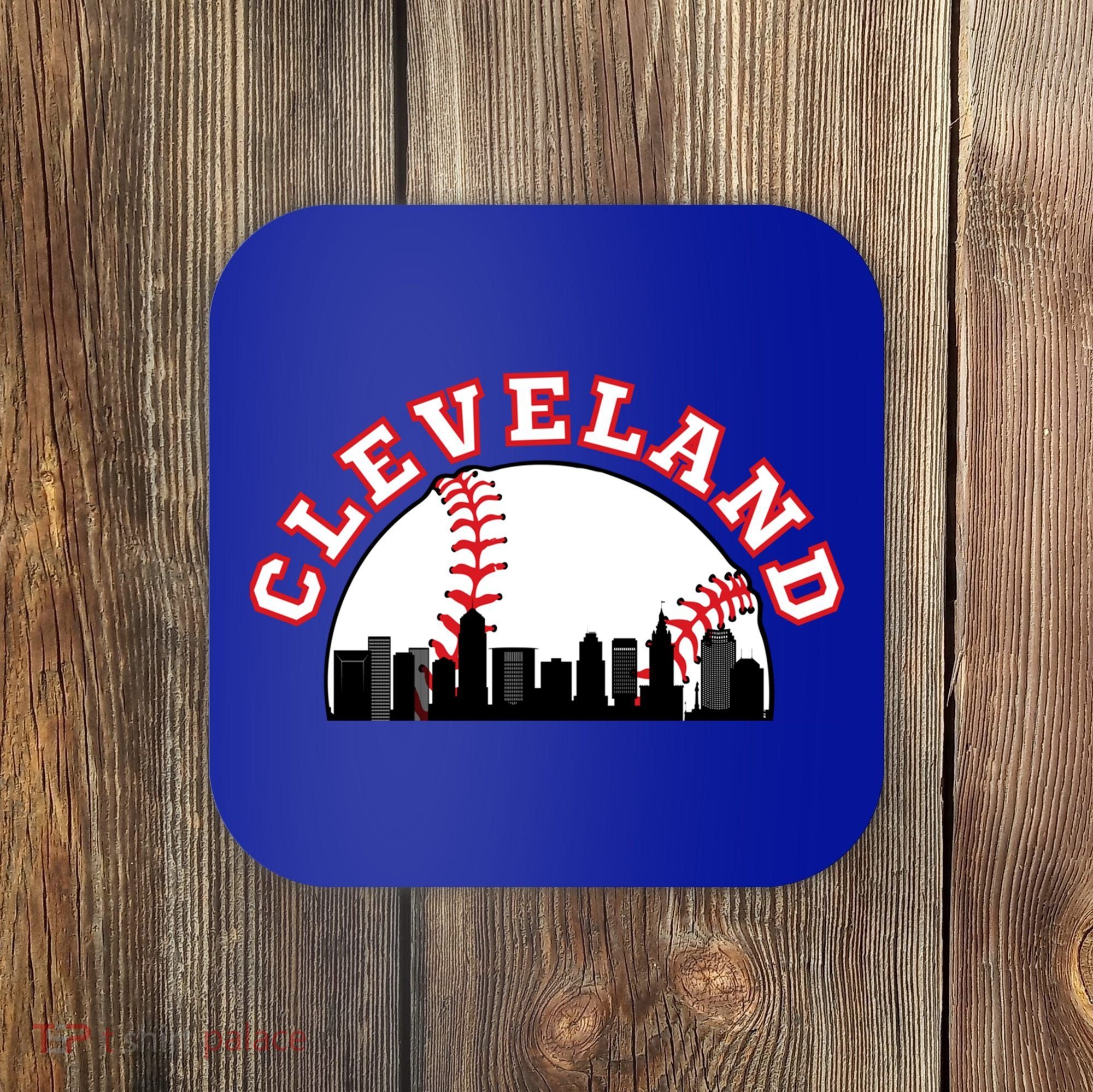 Cleveland Baseball Gift Cleveland Oh Cityscape Cle Skyline Gift Coaster