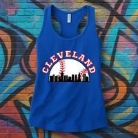Cleveland Baseball Gift Cleveland Oh Cityscape Cle Skyline Gift Women's Tank Top thumb 3