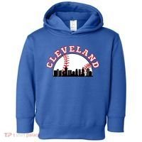 Cleveland Baseball Gift Cleveland Oh Cityscape Cle Skyline Gift Toddler Hoodie thumb 0