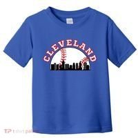 Cleveland Baseball Gift Cleveland Oh Cityscape Cle Skyline Gift Toddler T-Shirt thumb 0