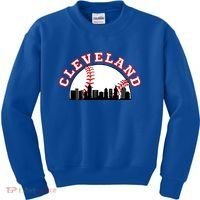 Cleveland Baseball Gift Cleveland Oh Cityscape Cle Skyline Gift Kids Sweatshirt thumb 0