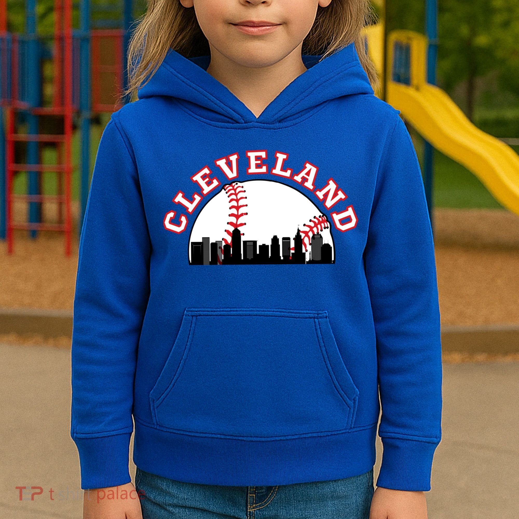 Cleveland Baseball Gift Cleveland Oh Cityscape Cle Skyline Gift Kids Hoodie