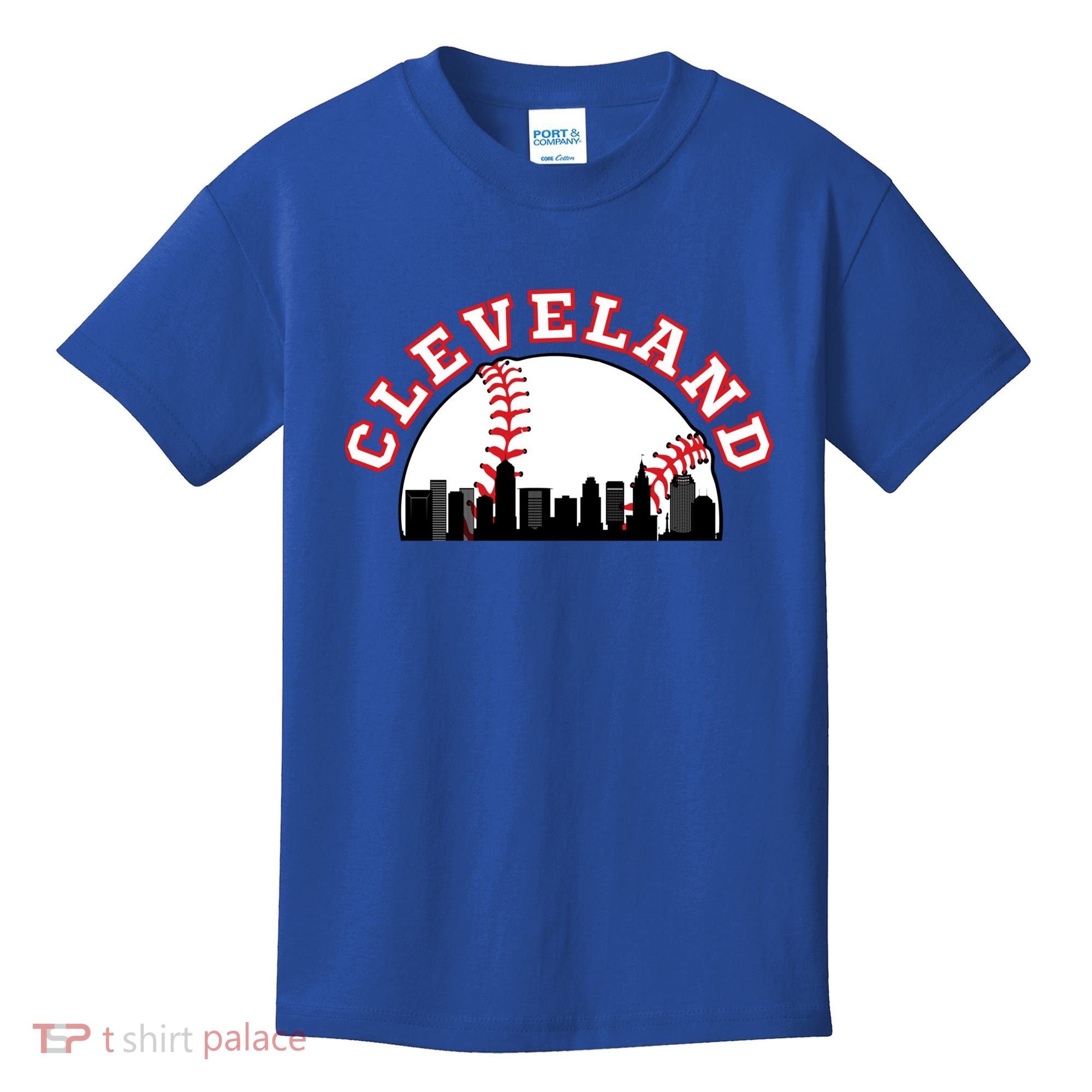 Cleveland Baseball Gift Cleveland Oh Cityscape Cle Skyline Gift Kids T-Shirt