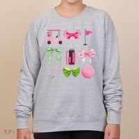 Coquette Bow Golf Cart Game Day Golfing Golfer Golf Lover Women's Sweatshirt thumb 0