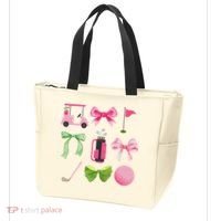 Coquette Bow Golf Cart Game Day Golfing Golfer Golf Lover Tote Bag thumb 3