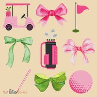 Coquette Bow Golf Cart Game Day Golfing Golfer Golf Lover Tote Bag thumb 4
