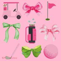 Coquette Bow Golf Cart Game Day Golfing Golfer Golf Lover Coaster thumb 2