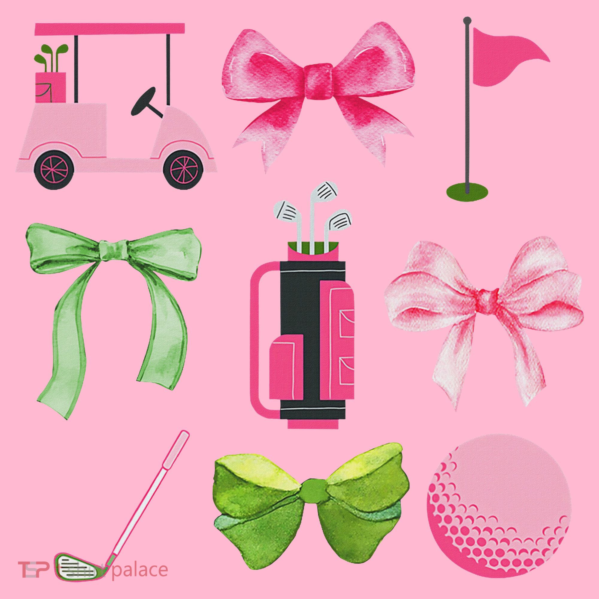 Coquette Bow Golf Cart Game Day Golfing Golfer Golf Lover Coaster