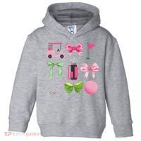 Coquette Bow Golf Cart Game Day Golfing Golfer Golf Lover Toddler Hoodie thumb 0