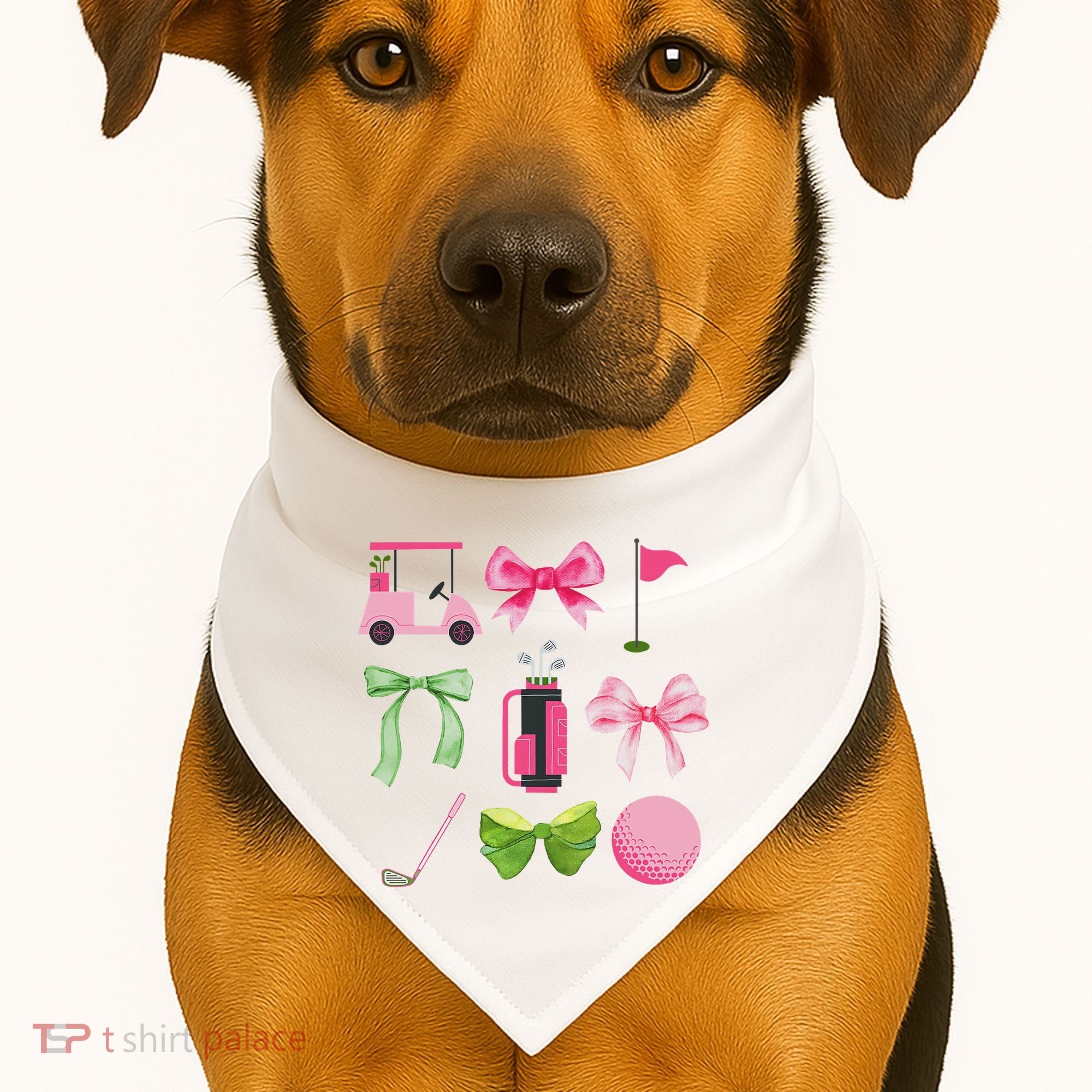 Coquette Bow Golf Cart Game Day Golfing Golfer Golf Lover USA-Made Doggie Bandana