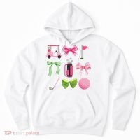 Coquette Bow Golf Cart Game Day Golfing Golfer Golf Lover Hoodie thumb 0