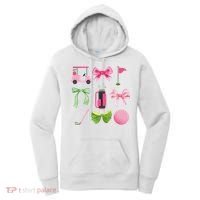 Coquette Bow Golf Cart Game Day Golfing Golfer Golf Lover Women's Hoodie thumb 0