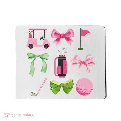 Coquette Bow Golf Cart Game Day Golfing Golfer Golf Lover Mousepad