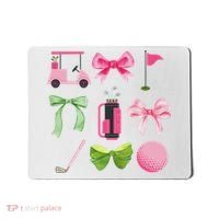 Coquette Bow Golf Cart Game Day Golfing Golfer Golf Lover Mousepad thumb 0