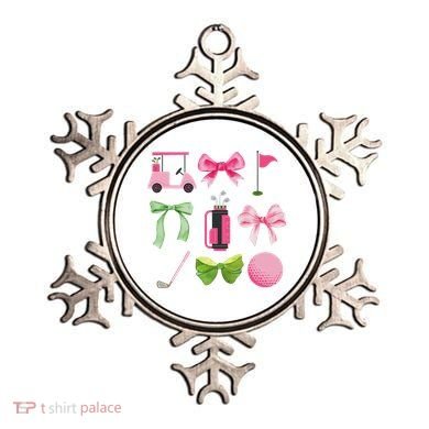 Coquette Bow Golf Cart Game Day Golfing Golfer Golf Lover Ornament
