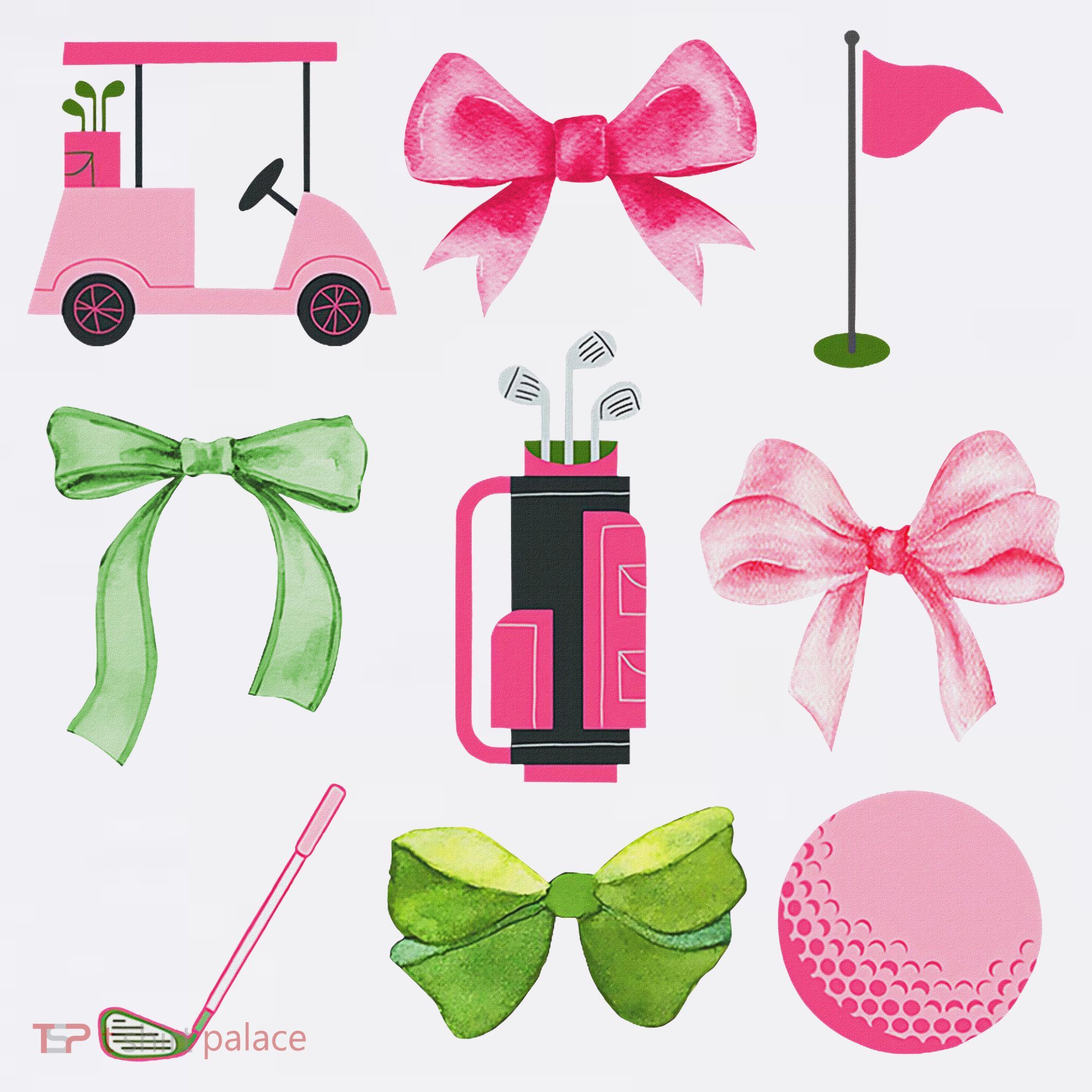 Coquette Bow Golf Cart Game Day Golfing Golfer Golf Lover Women's Tank Top