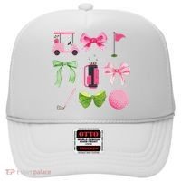 Coquette Bow Golf Cart Game Day Golfing Golfer Golf Lover Hat thumb 0