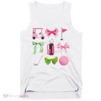 Coquette Bow Golf Cart Game Day Golfing Golfer Golf Lover Tank Top thumb 0