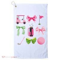 Coquette Bow Golf Cart Game Day Golfing Golfer Golf Lover Golf Towel thumb 0