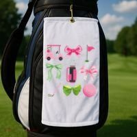 Coquette Bow Golf Cart Game Day Golfing Golfer Golf Lover Golf Towel thumb 2