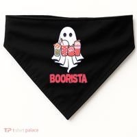 Coffee Boorista Ghost Halloween Barista USA-Made Doggie Bandana thumb 0